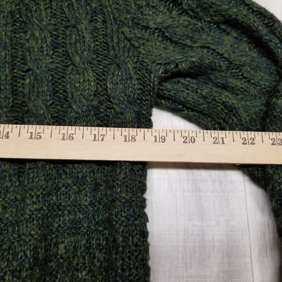 ✅Womens S 89th & Madison Green Long Cardigan Sweater Chunky Cable Knit Duster - Picture 3 of 10